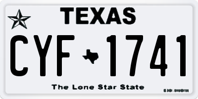 TX license plate CYF1741