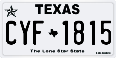 TX license plate CYF1815