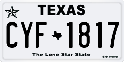 TX license plate CYF1817