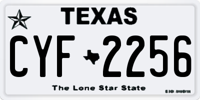 TX license plate CYF2256