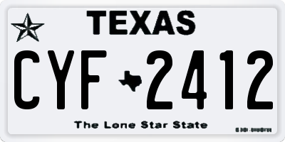 TX license plate CYF2412