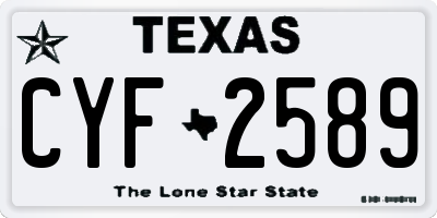 TX license plate CYF2589