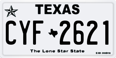 TX license plate CYF2621