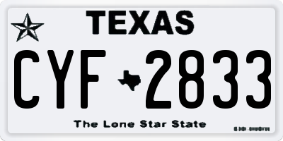 TX license plate CYF2833