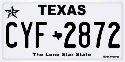 TX license plate CYF2872