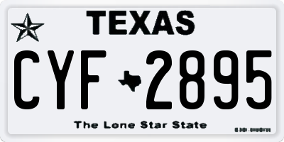 TX license plate CYF2895