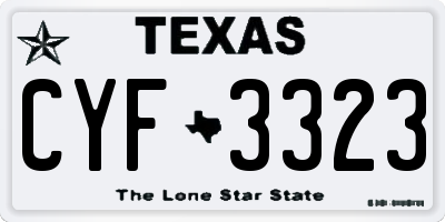 TX license plate CYF3323