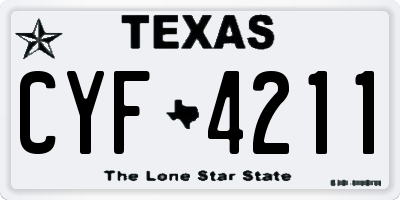 TX license plate CYF4211