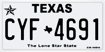 TX license plate CYF4691