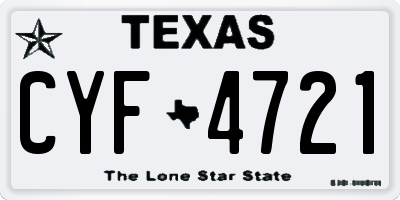 TX license plate CYF4721