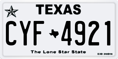 TX license plate CYF4921