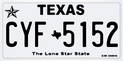 TX license plate CYF5152