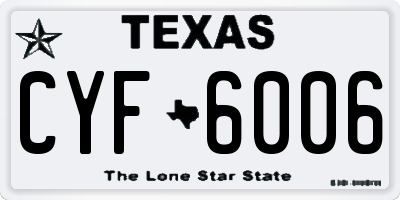 TX license plate CYF6006