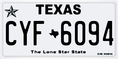 TX license plate CYF6094