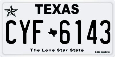 TX license plate CYF6143