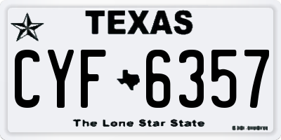 TX license plate CYF6357