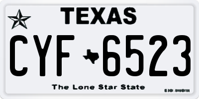 TX license plate CYF6523