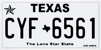 TX license plate CYF6561