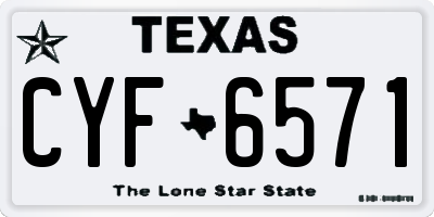 TX license plate CYF6571