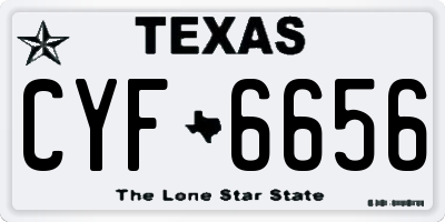TX license plate CYF6656