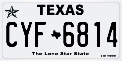 TX license plate CYF6814
