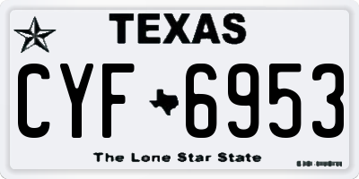 TX license plate CYF6953