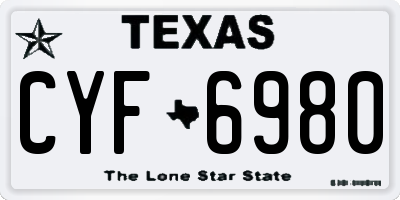 TX license plate CYF6980