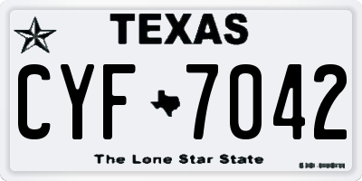 TX license plate CYF7042