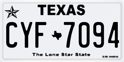 TX license plate CYF7094