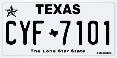 TX license plate CYF7101