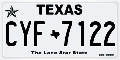 TX license plate CYF7122