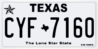 TX license plate CYF7160