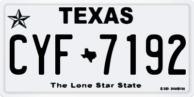 TX license plate CYF7192