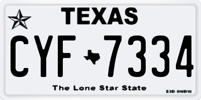 TX license plate CYF7334