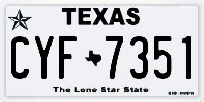 TX license plate CYF7351