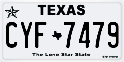 TX license plate CYF7479