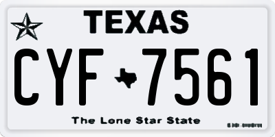 TX license plate CYF7561