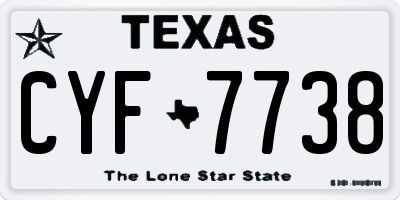 TX license plate CYF7738