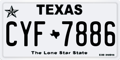 TX license plate CYF7886