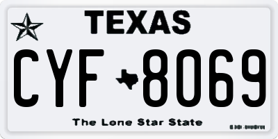 TX license plate CYF8069