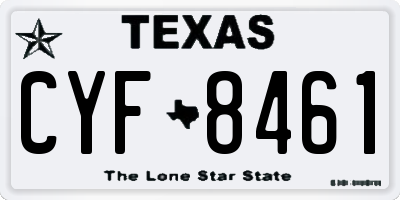 TX license plate CYF8461