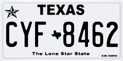 TX license plate CYF8462