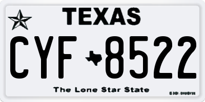 TX license plate CYF8522