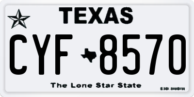 TX license plate CYF8570