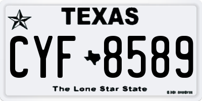 TX license plate CYF8589
