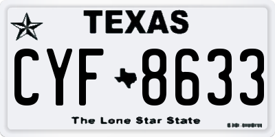 TX license plate CYF8633