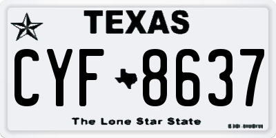 TX license plate CYF8637