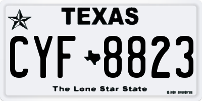 TX license plate CYF8823