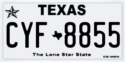 TX license plate CYF8855
