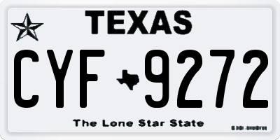 TX license plate CYF9272